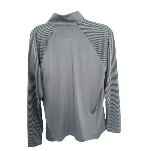 Adidas Golf Womens Large 1/4 Zip Athletic Top Grey Striped Long Sleeves Pullover - Picture 4 of 6